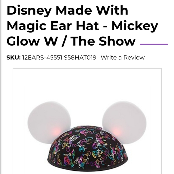 🎆 Disney Parks - Mickey Ears hat - light up glow with the show 🎆 - Picture 8 of 10